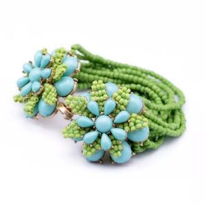 𝅺GREEN/BLUE Fashion Seed Beads Bohemian Bracelet Bangle